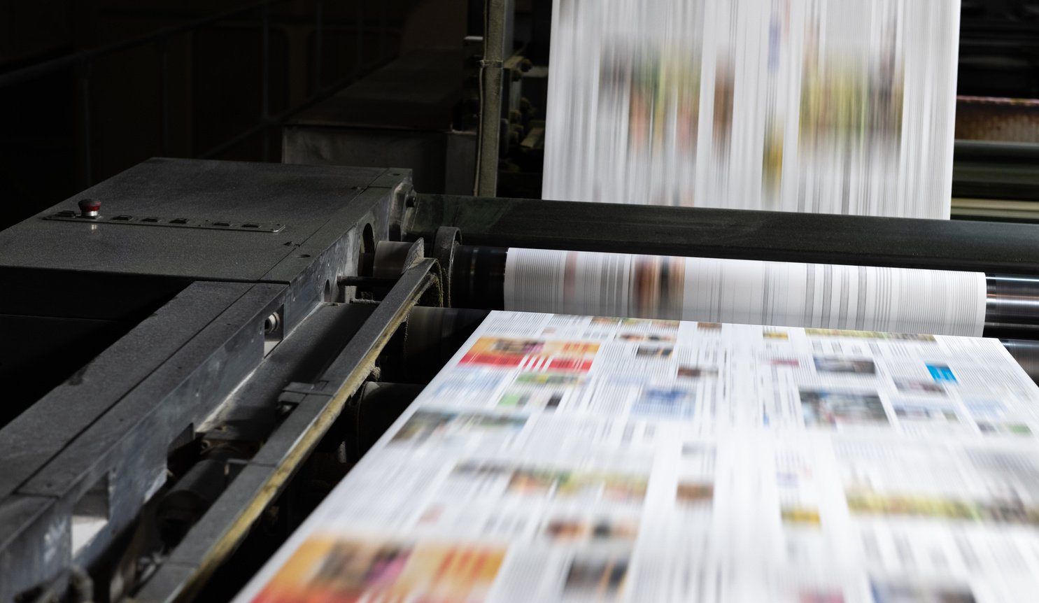 Newspaper Printing Press In A Printing Plant